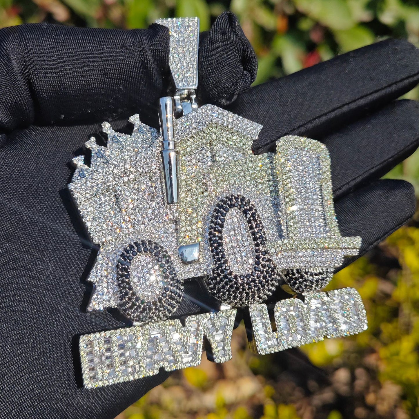 Iced Out Dump Truck Pendant Necklace for Men
