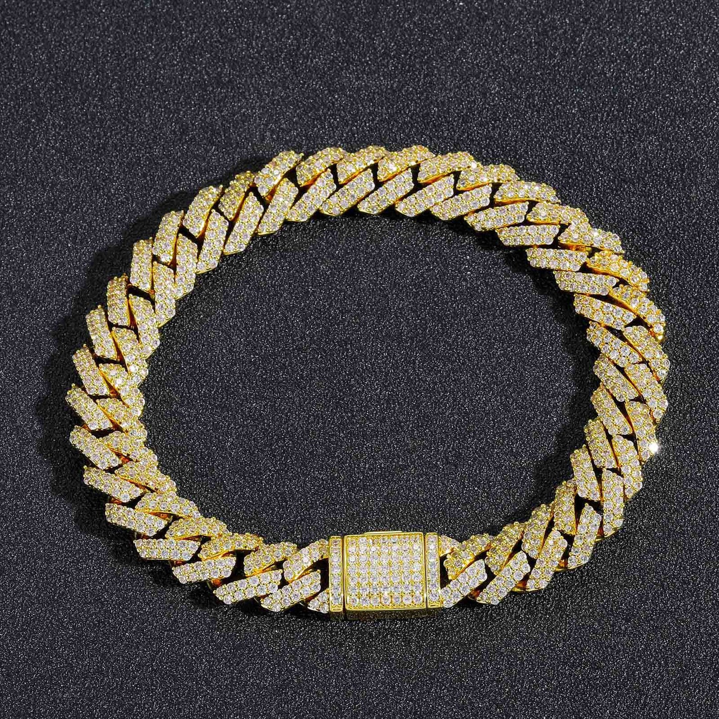 Light Luxury Four Leaf Clover Floral Cubic Zirconia Bracelet for Men