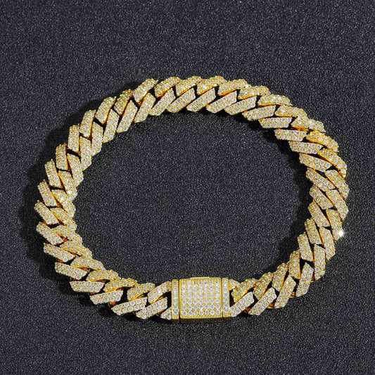 Light Luxury Four Leaf Clover Floral Cubic Zirconia Bracelet for Men