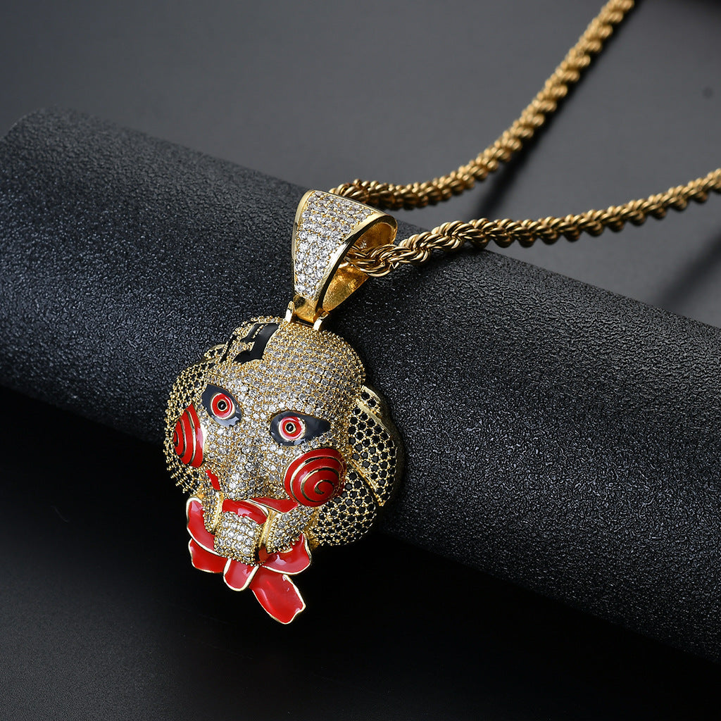 Hip Hop Fashion Cubic Zirconia Pendant Necklace for Men and Women