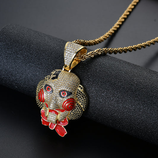 Hip Hop Fashion Cubic Zirconia Pendant Necklace for Men and Women