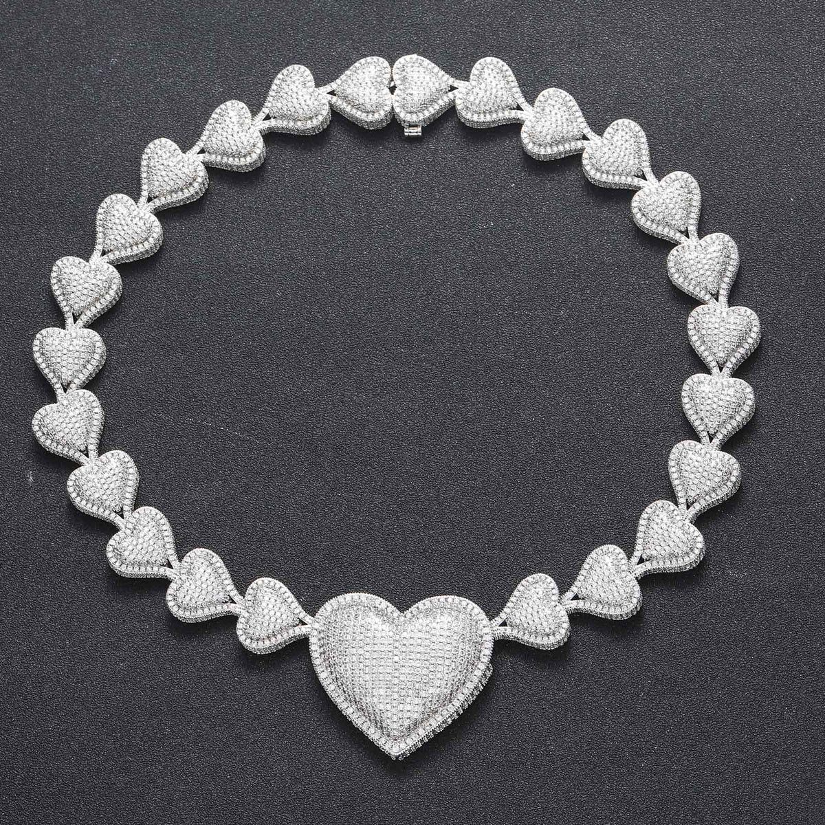 Hip Hop Heart Cubic Zirconia Necklace for Men product image