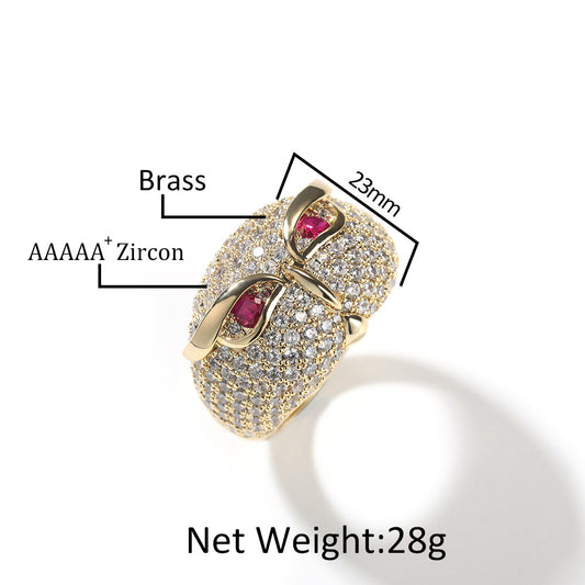 Unisex Owl Statement Ring with Cubic Zirconia - Gold Plated or Silver Plated Hip Hop Fashion Ring