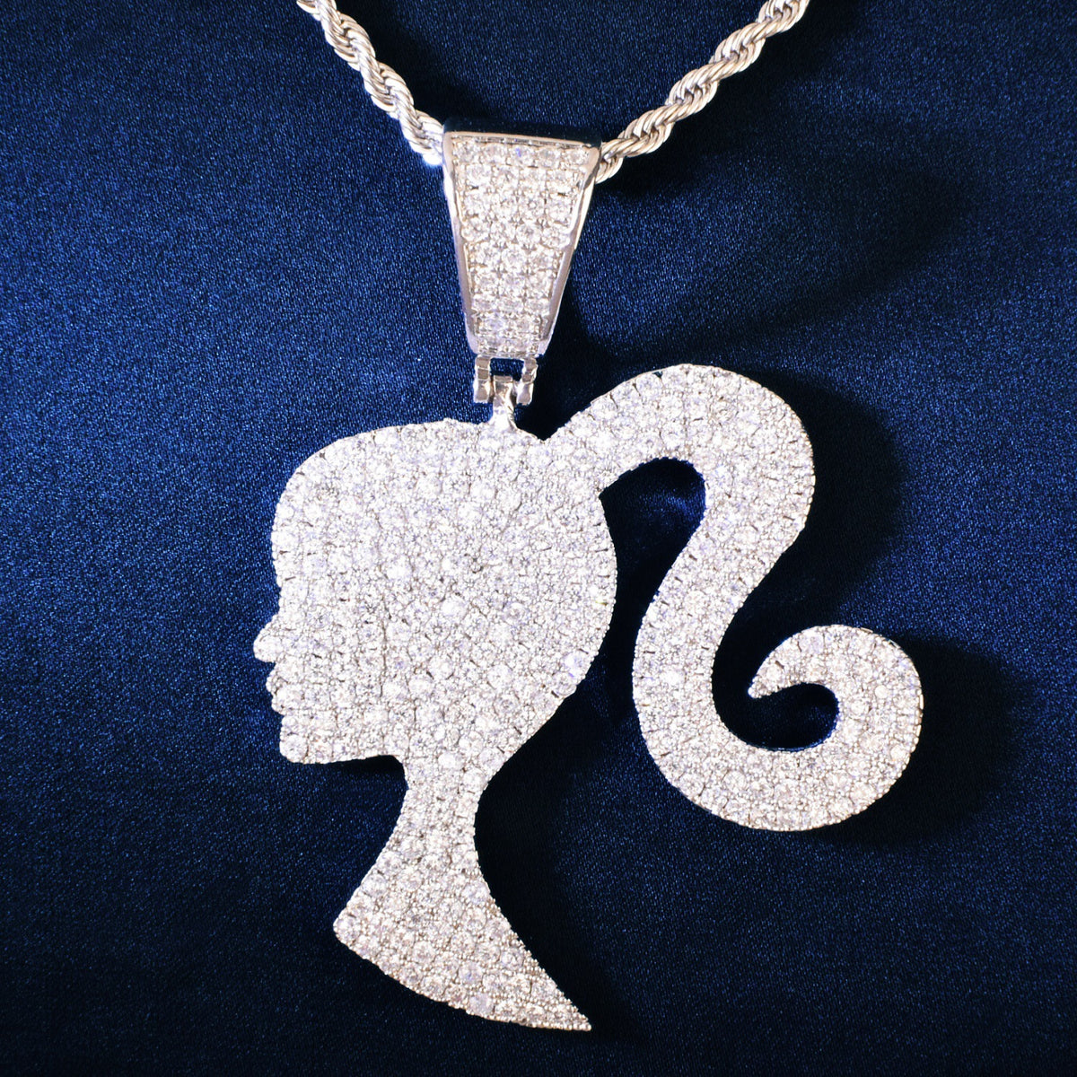 Iced Out Asymmetrical Pendant Necklace product image