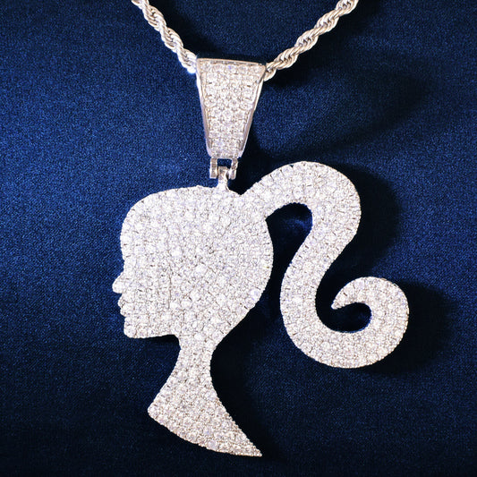 Iced Out Asymmetrical Pendant Necklace