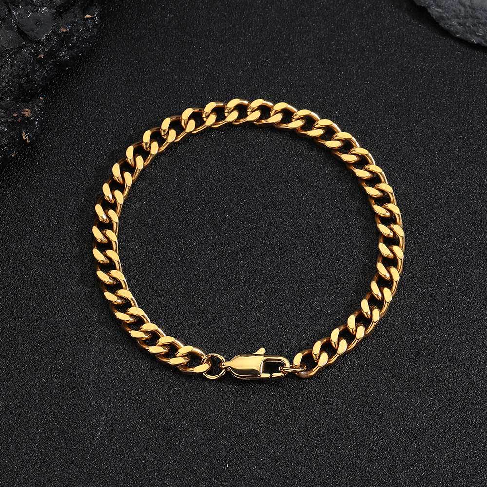 6 mm Polished Cuban Hip Hop Bracelet with Stainless steel Base - CHA100 product image