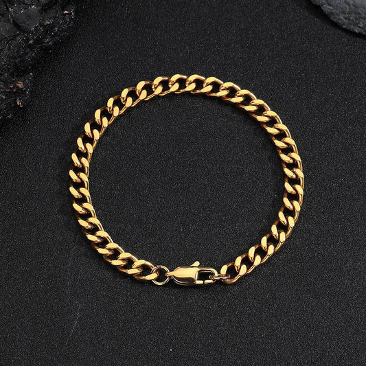 6 mm Polished Cuban Hip Hop Bracelet with Stainless steel Base - CHA100 alternate product image