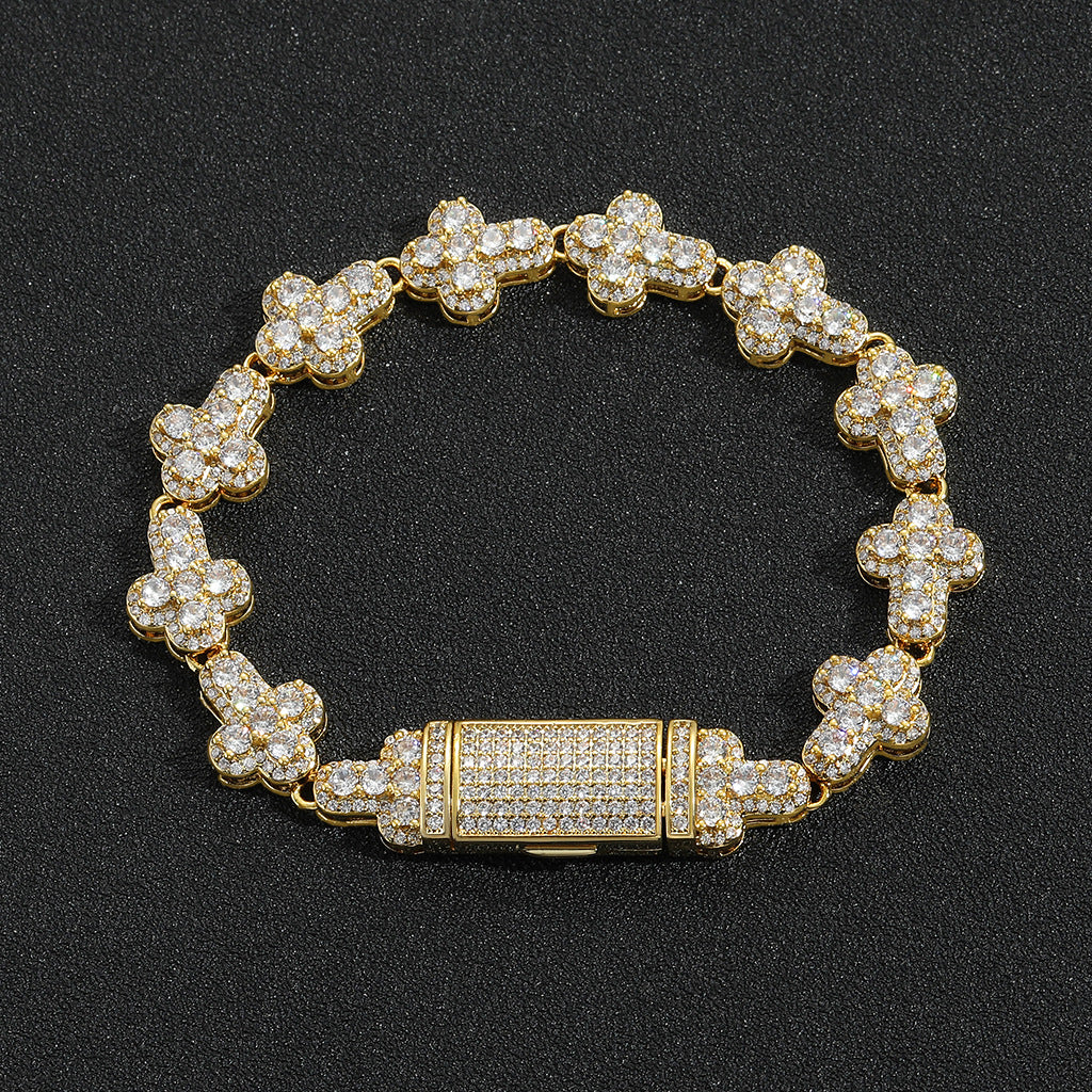 Hip Hop Light Luxury Fashion Cubic Zirconia Bracelet for Men and Women
