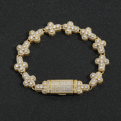 Hip Hop Light Luxury Fashion Cubic Zirconia Bracelet for Men and Women