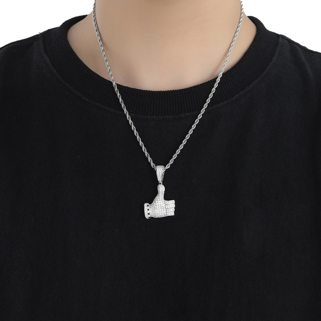 Fashion Cubic Zirconia Pendant Necklace for Men and Women