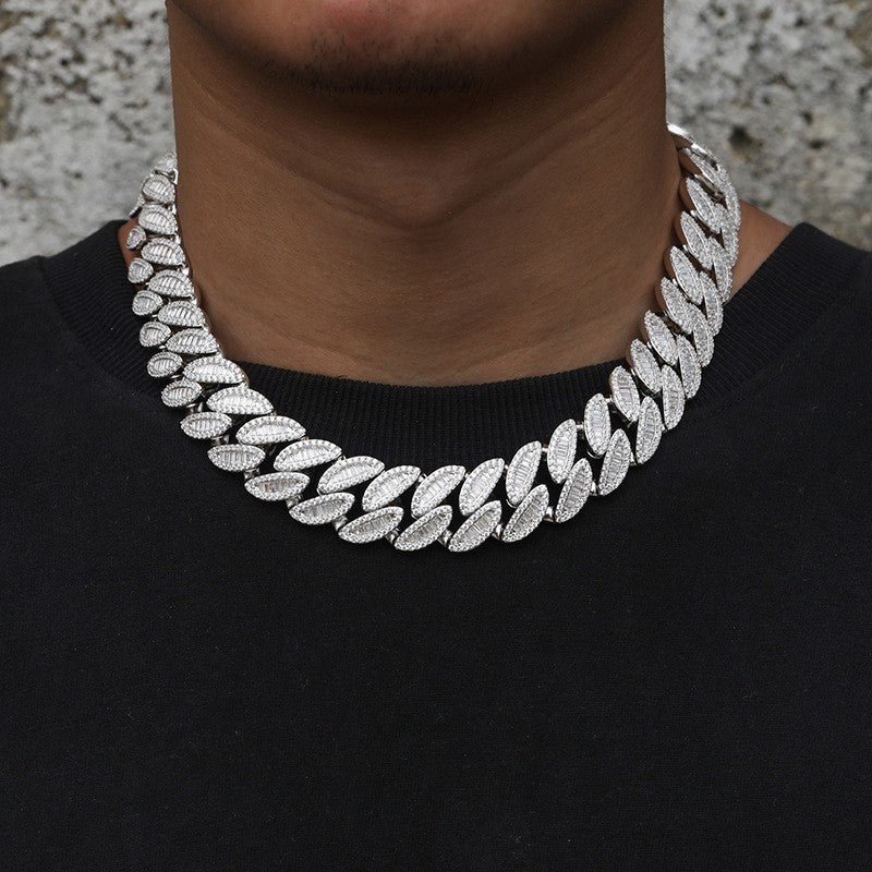 Iced Out Cuban Link Chain Necklace Bracelet Set for Women & Men, 5A CZ Hip Hop Statement Jewelry product image