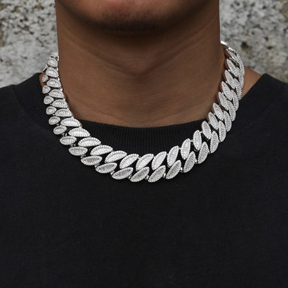 Iced Out Cuban Link Chain Necklace Bracelet Set for Women & Men, 5A CZ Hip Hop Statement Jewelry