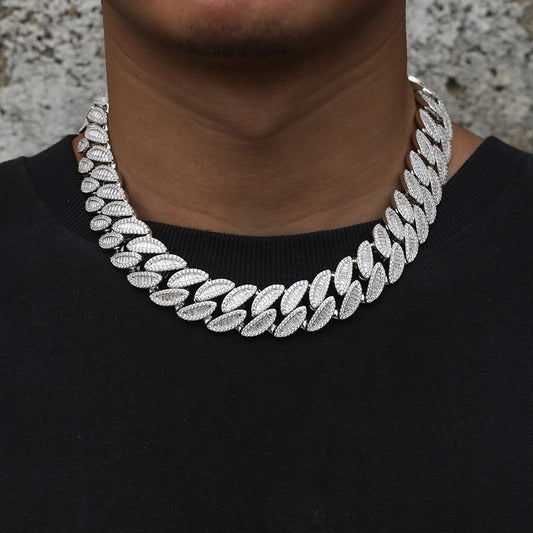 Iced Out Cuban Link Chain Necklace Bracelet Set for Women & Men, 5A CZ Hip Hop Statement Jewelry alternate product image