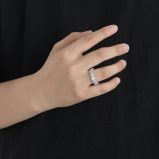 Light Luxury Iced Link Copper Ring for Men