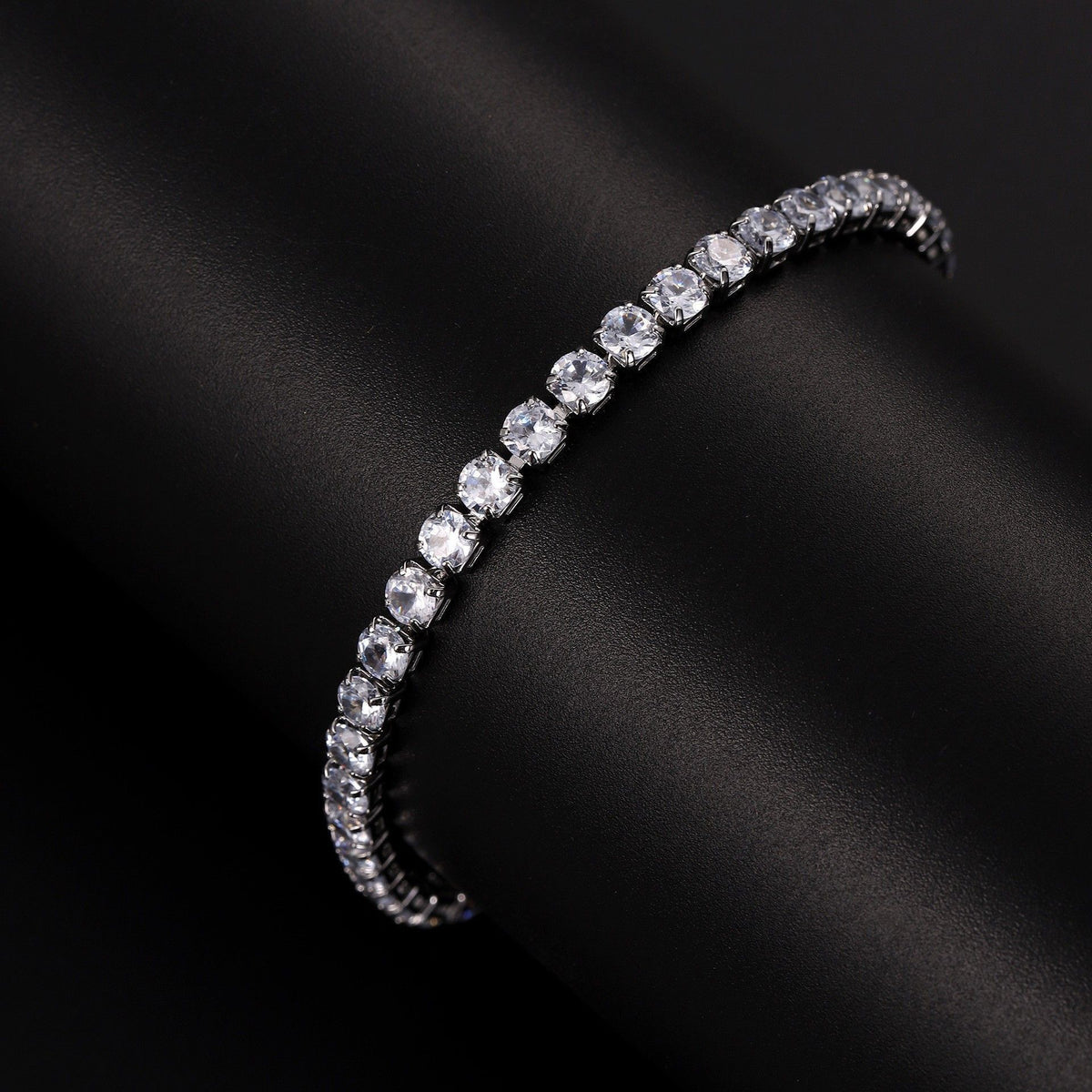 Unisex 3mm Cubic Zirconia Tennis Bracelet in Copper - Iced Out Hip Hop Chain Bracelet product image
