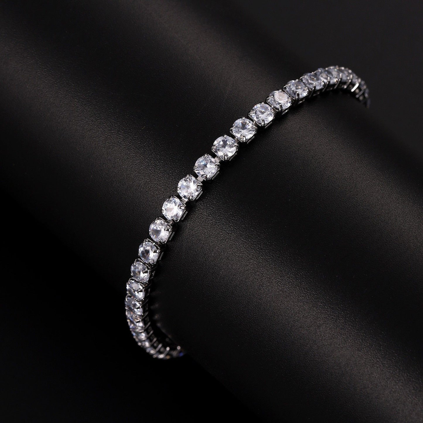 Unisex 3mm Cubic Zirconia Tennis Bracelet in Copper - Iced Out Hip Hop Chain Bracelet product image