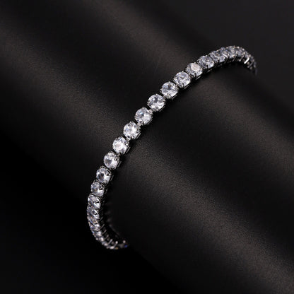 Unisex 3mm Cubic Zirconia Tennis Bracelet in Copper - Iced Out Hip Hop Chain Bracelet
