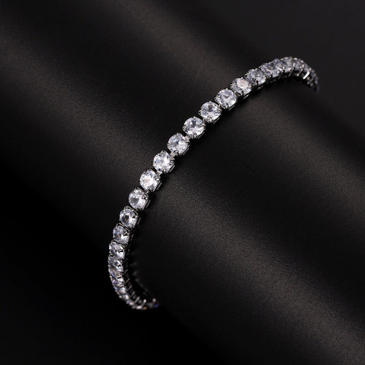 Unisex 3mm Cubic Zirconia Tennis Bracelet in Copper - Iced Out Hip Hop Chain Bracelet alternate product image