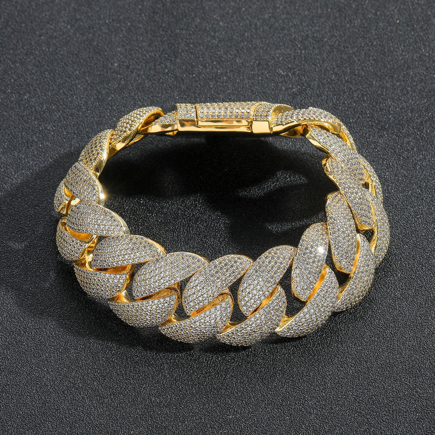 Hip Hop Cuban Link Bubble Copper Bracelet for Men