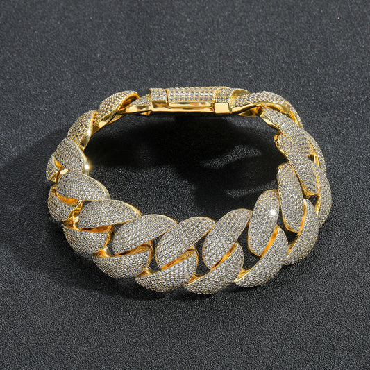 Hip Hop Cuban Link Bubble Copper Bracelet for Men