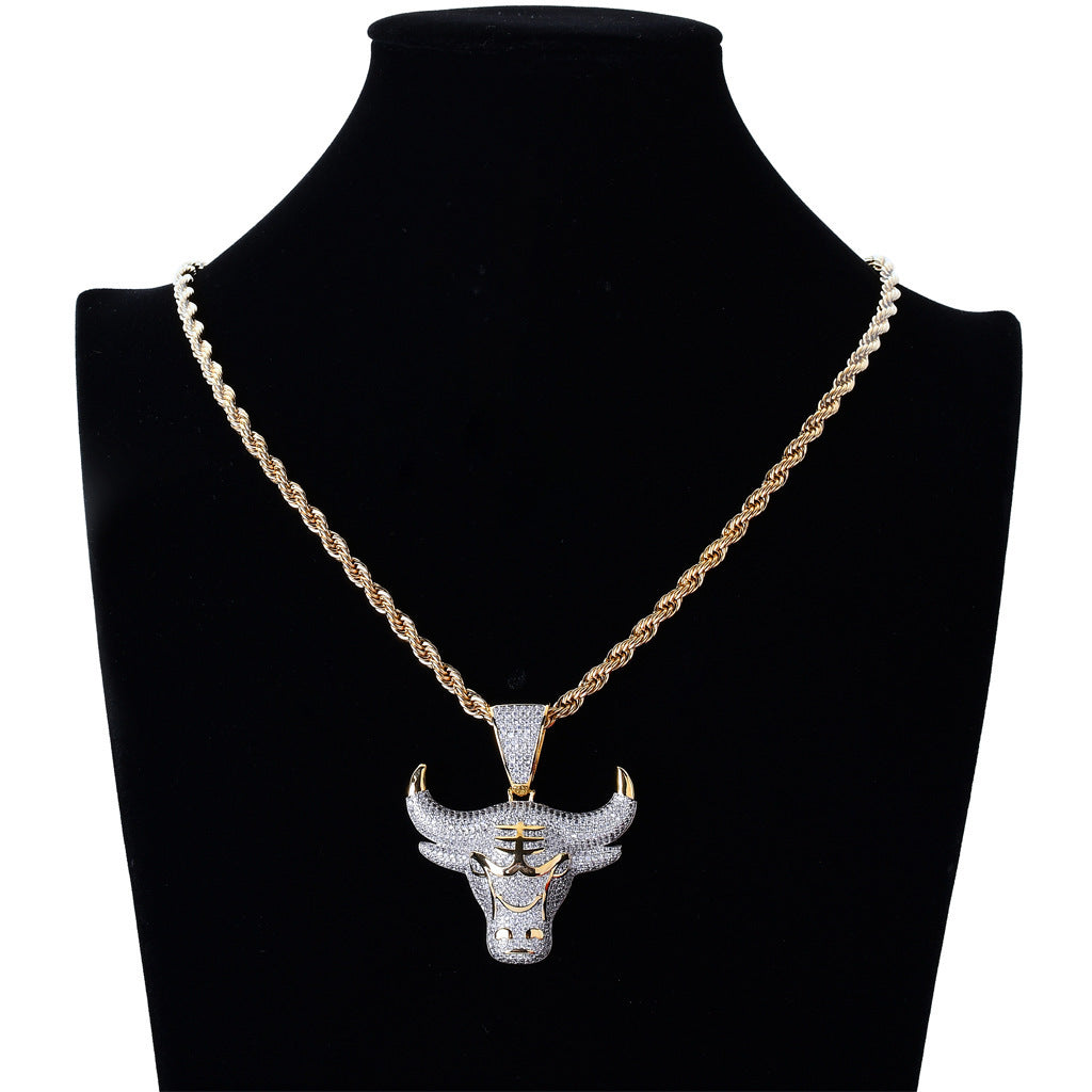 Hip Hop Fashion Cubic Zirconia Pendant Necklace for Men and Women