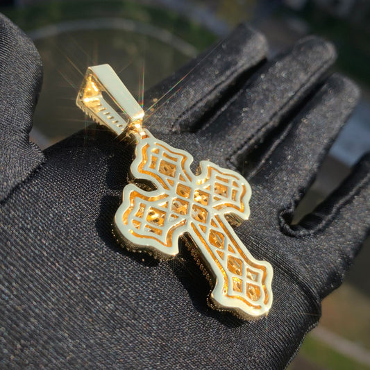 Unisex Iced Out Cross Pendant Necklace