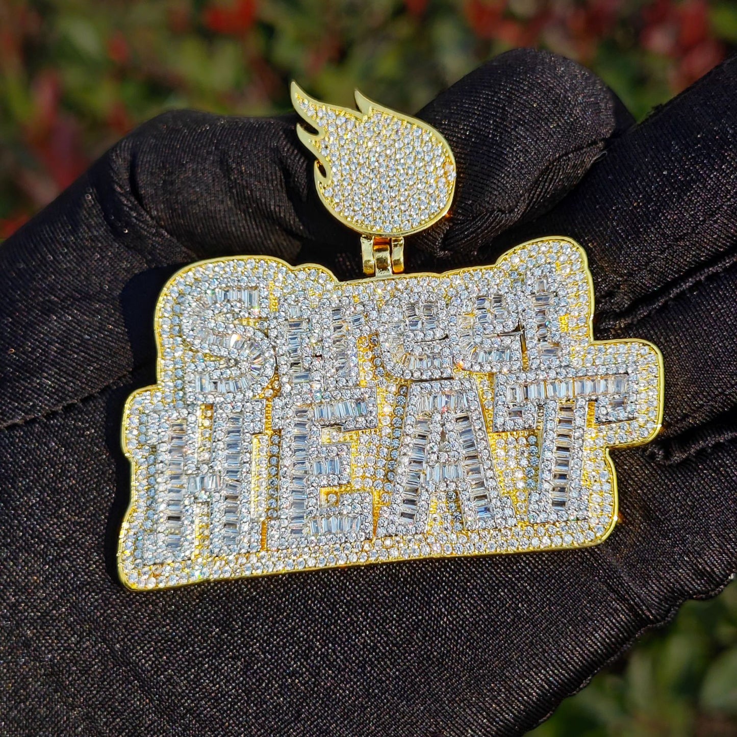 Unisex Iced Out Heat Letter Pendant Necklace