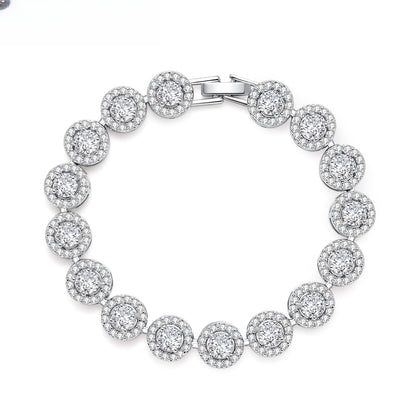 Round Halo Minimalist Bracelet for Women