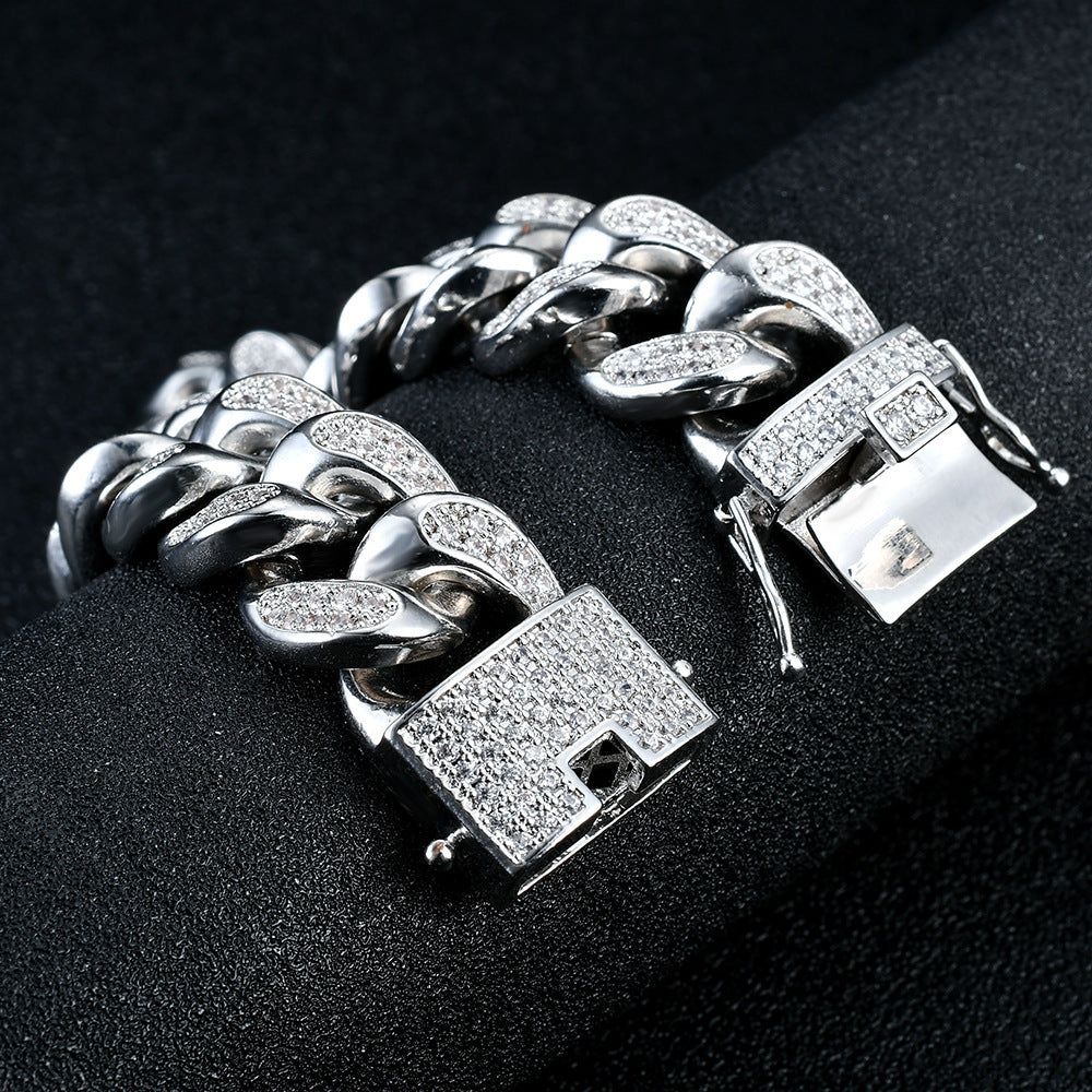 Hip Hop Fashion Cubic Zirconia Bracelet for Men