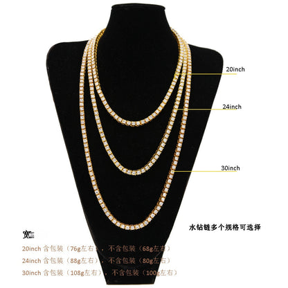 Iced Out Cuban Link Chain Necklace for Men & Women - Gold, Silver, Black & Rose Gold Statement Crystal Chain