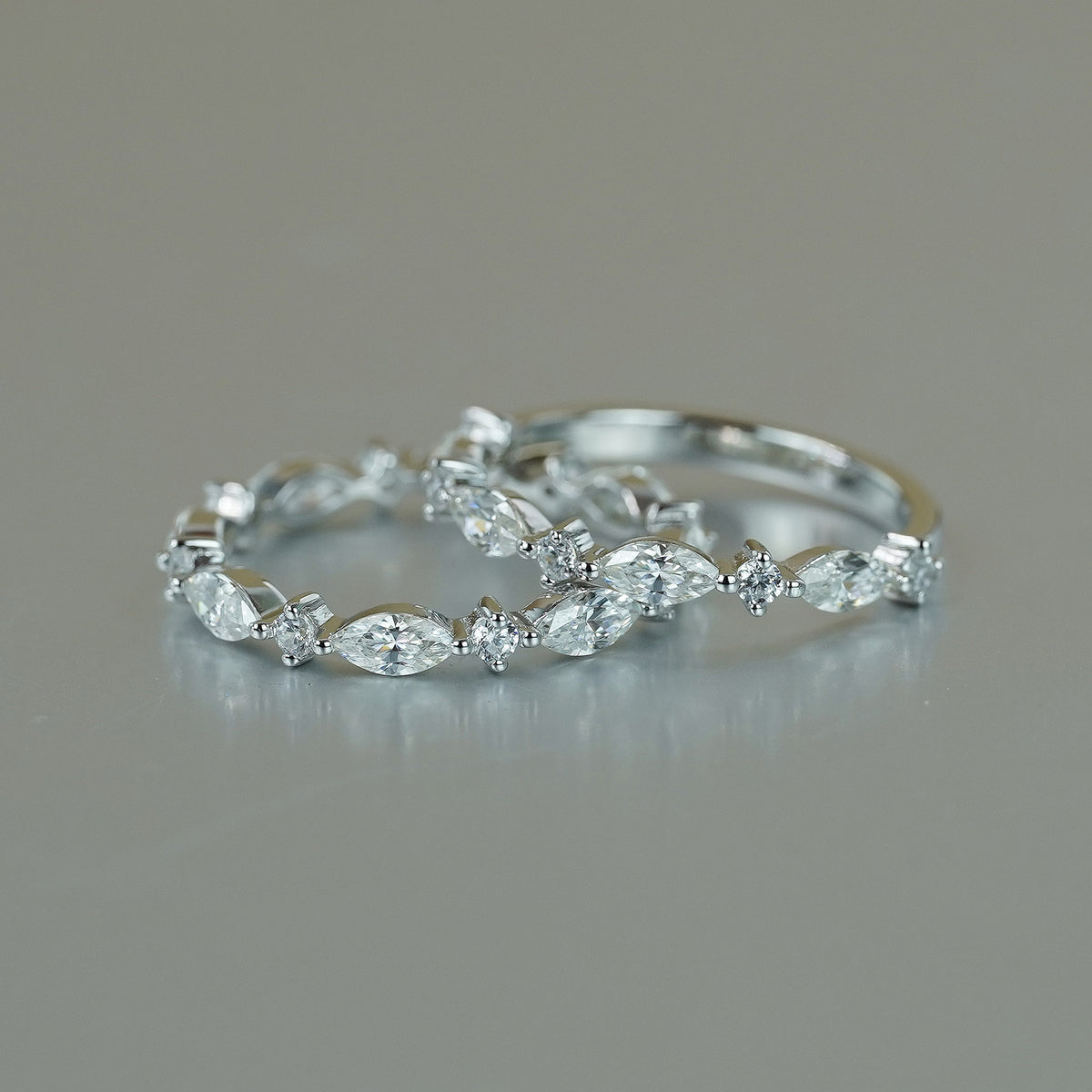 Marquise Moissanite Ring, 925 Silver, 18K Gold Finish product image