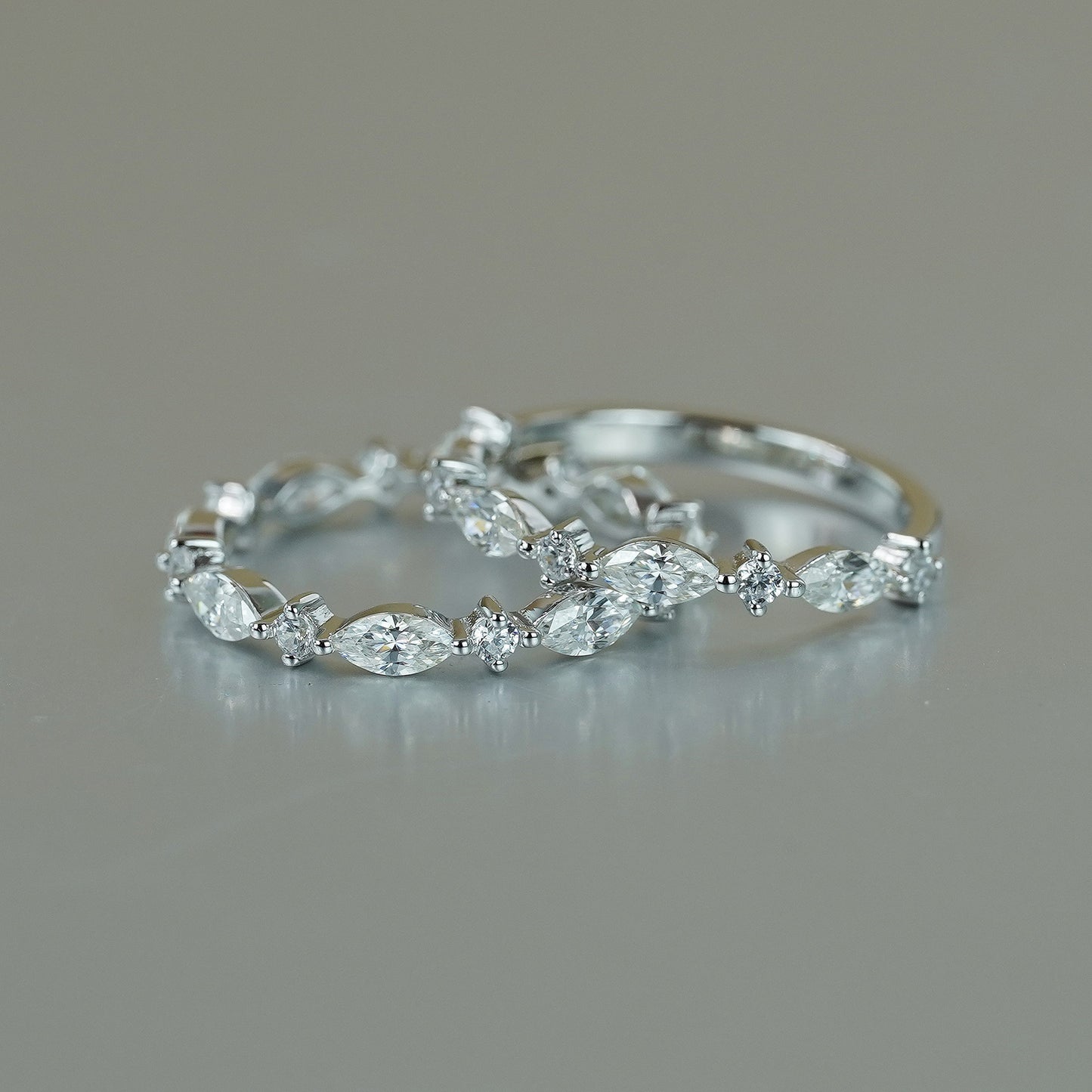 Marquise Moissanite Ring, 925 Silver, 18K Gold Finish product image