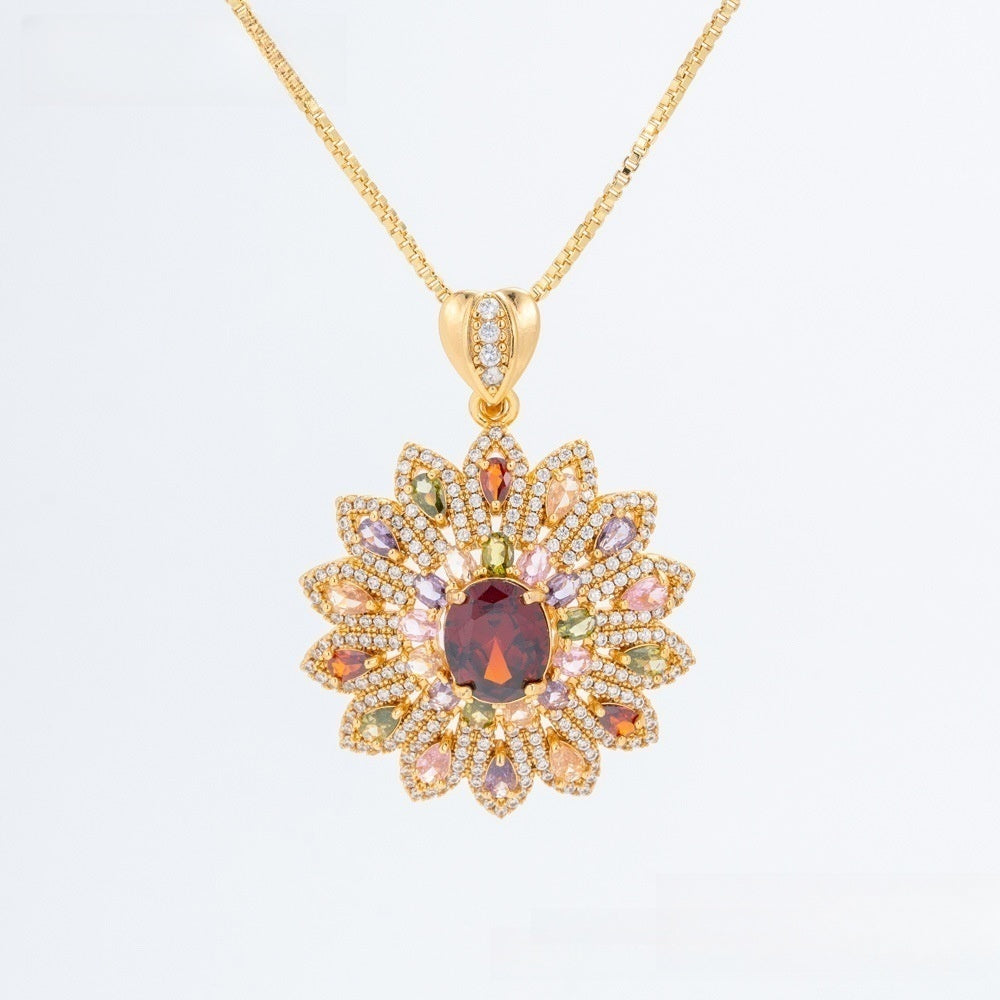 Elegant Ice Flower Statement Pendant Necklace for Women Party Jewelry product image