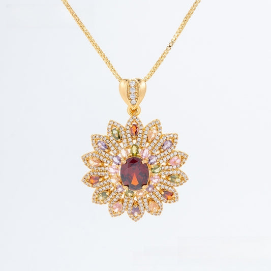 Elegant Ice Flower Statement Pendant Necklace for Women Party Jewelry