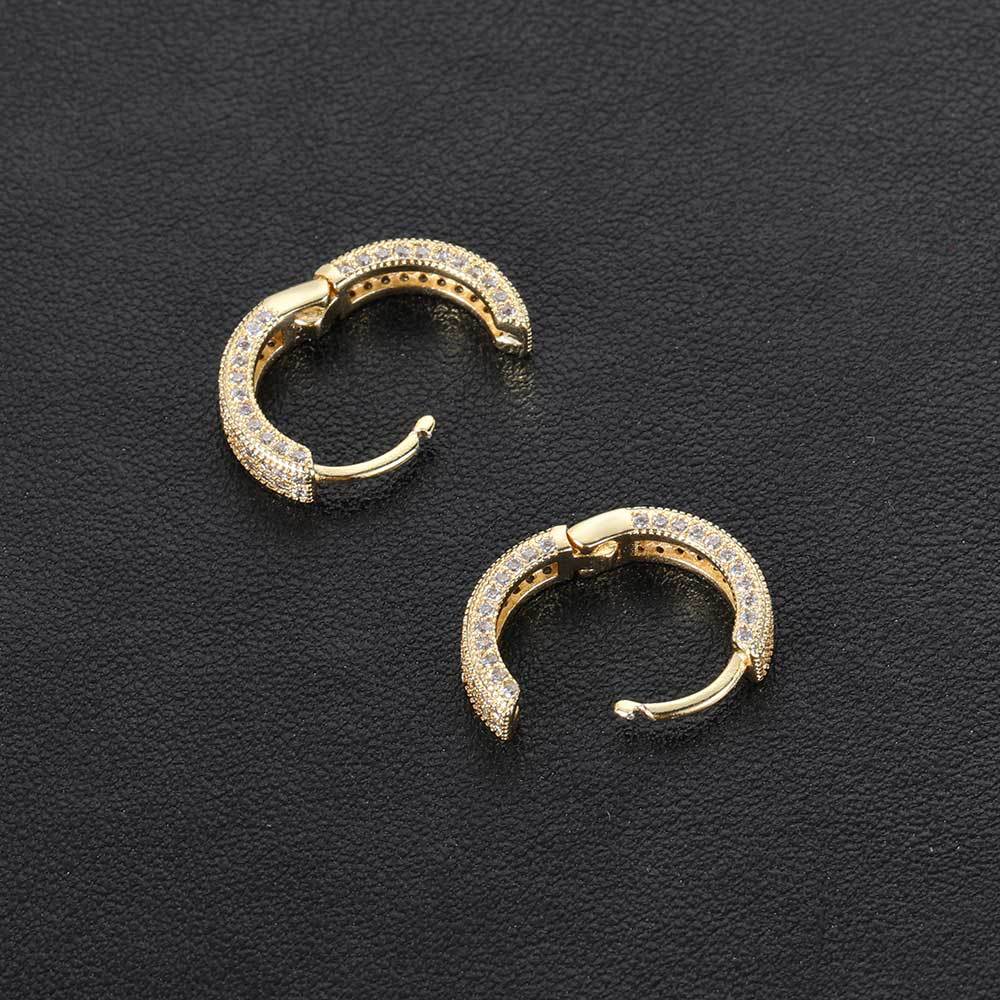 Pave CZ Hoop Hip Hop Earrings with Copper Base - EAR005 product image