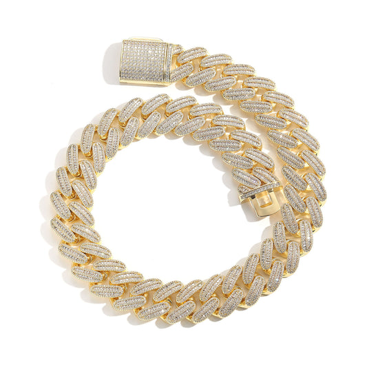 Hip Hop Light Luxury Cuban Link Cubic Zirconia Necklace for Men