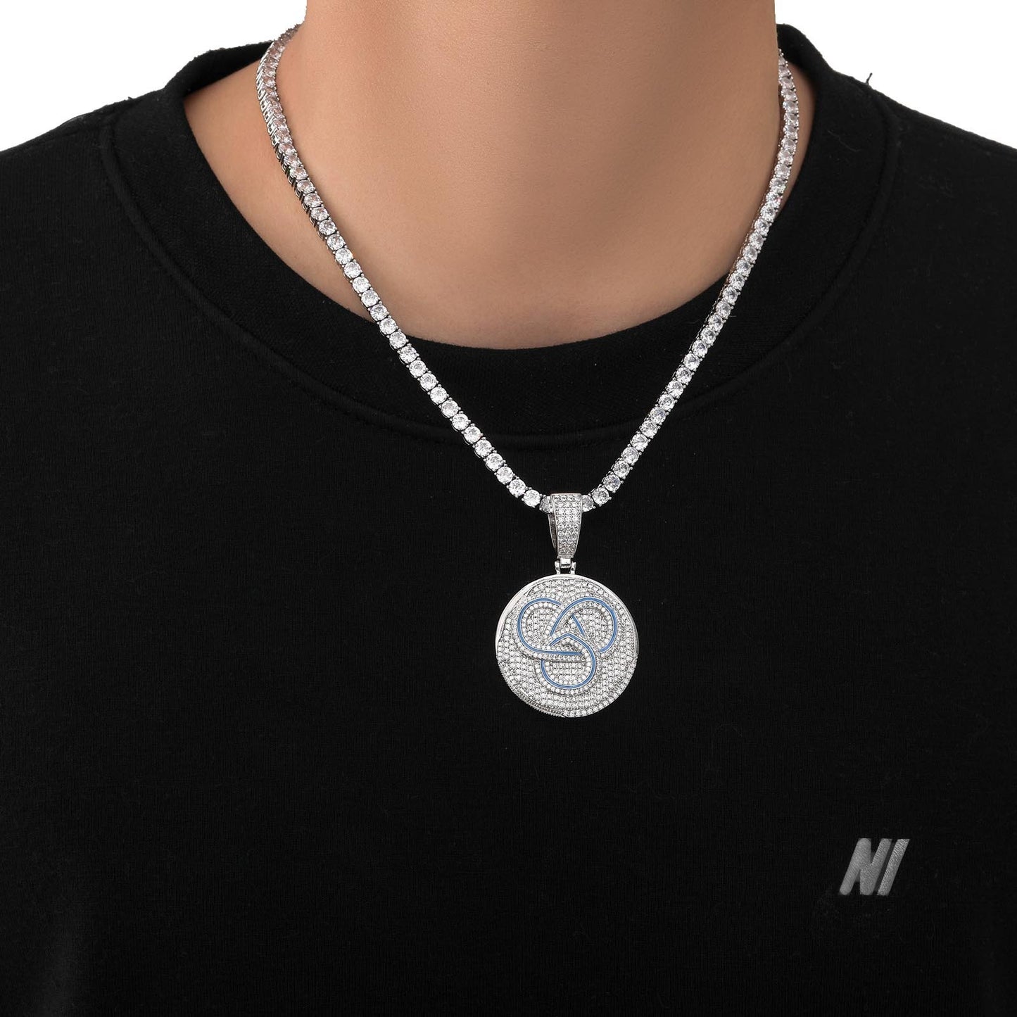 Hip Hop Fashion Cubic Zirconia Pendant Necklace for Men and Women