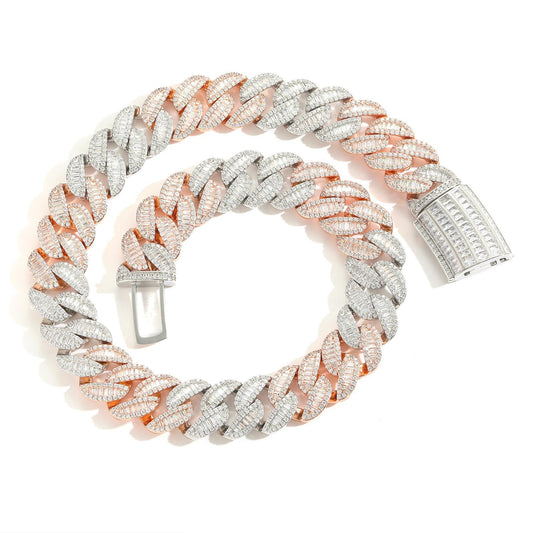 Hip Hop Light Luxury Cuban Link Cubic Zirconia Necklace for Men
