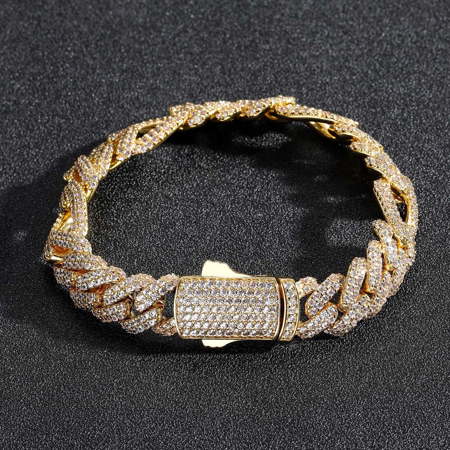Hip Hop Cuban Link Cubic Zirconia Bracelet for Men