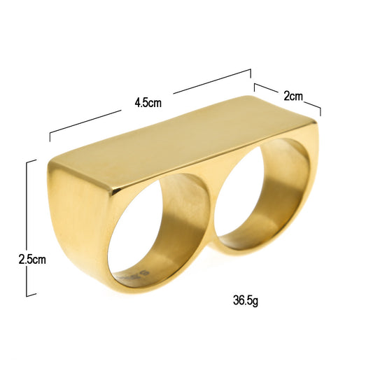 Unisex Minimalist Oval Stainless Steel Ring in Gold or Silver
