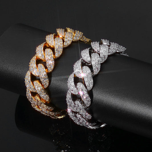20 mm Iced Cuban Hip Hop Necklace or Bracelet with Cubic Zirconia on a Copper Base - CHA396 alternate product image