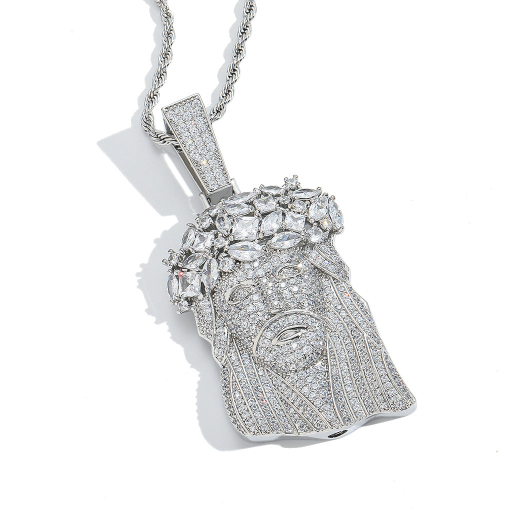 Hip Hop Vintage Fashion Cubic Zirconia Pendant Necklace for Men and Women