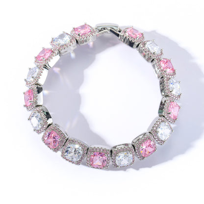 Hip Hop Light Luxury Iced Link Cubic Zirconia Bracelet for Men and Women