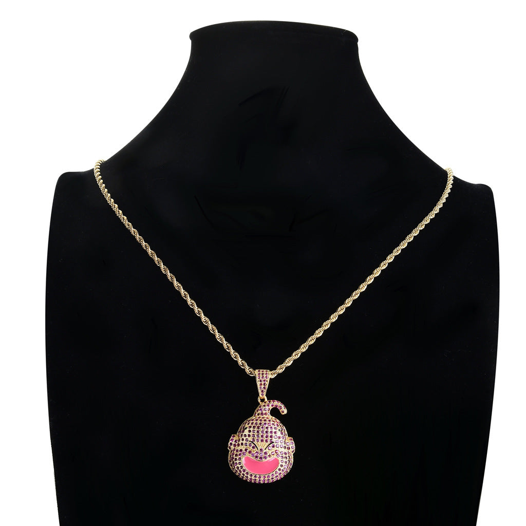 Hip Hop Dragon Cubic Zirconia Pendant Necklace for Men and Women
