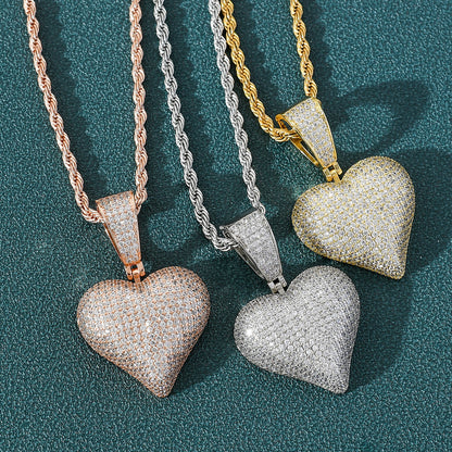 Minimalist Heart Copper Pendant Necklace for Men and Women