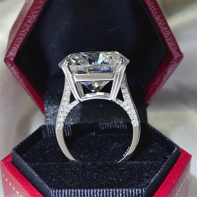 20 Carat Moissanite Ring for Women – Oversized Round Solitaire Engagement Ring product image