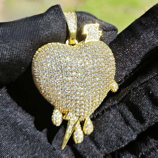 Iced Out Heart Pendant Necklace