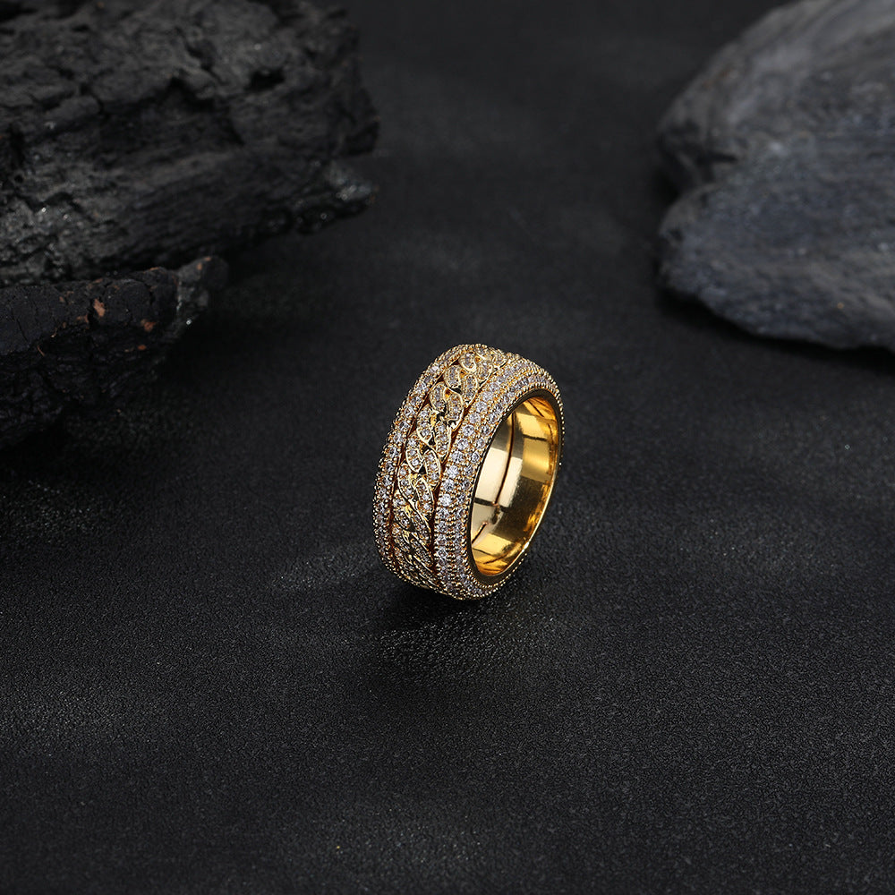 Pavé Infinity Ring, Geometric Unisex Band, Electroplated Copper, Gold and White Gold product image