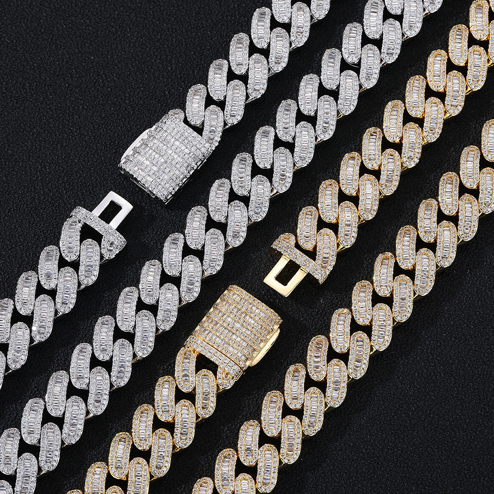 15mm Iced Out Cuban Link Chain Bracelet & Necklace Set, Zirconia, Unisex product image