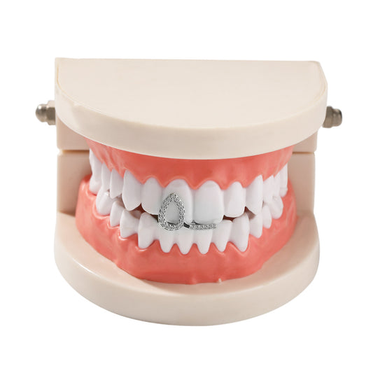 Hip Hop Iced Open Grillz Tooth Ring in Gold or Silver Color for Women and Men